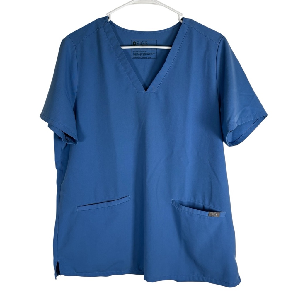 Figs Technical Collection Casma Blue Scrub Top V Neck Womens Large FW1100
